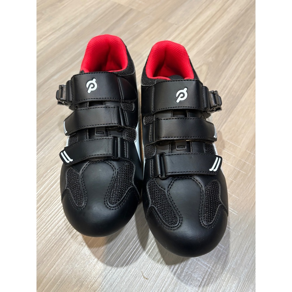 Peloton Cycling Shoes Black White Red EU 40 with Cleats and Hex Key M7.5 W9 - Picture 2 of 6